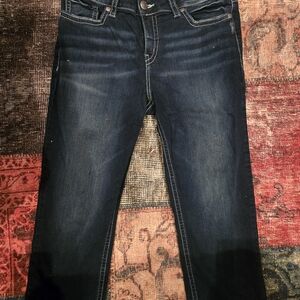 Silver Jeans Dark Blue Ankle & Cropped Jeans
